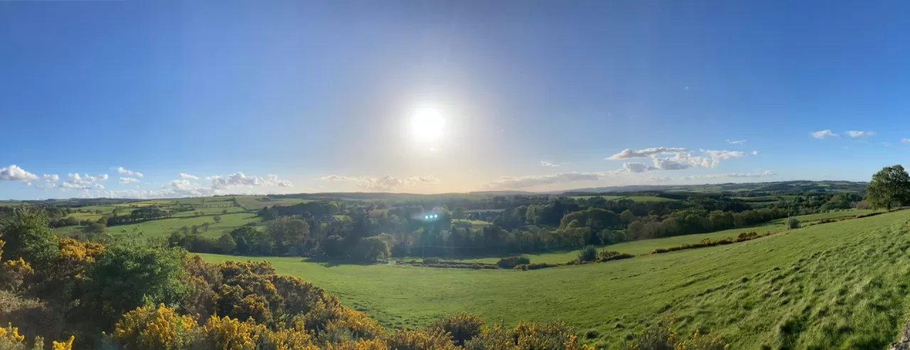 Sun shining over the Tyne valley
