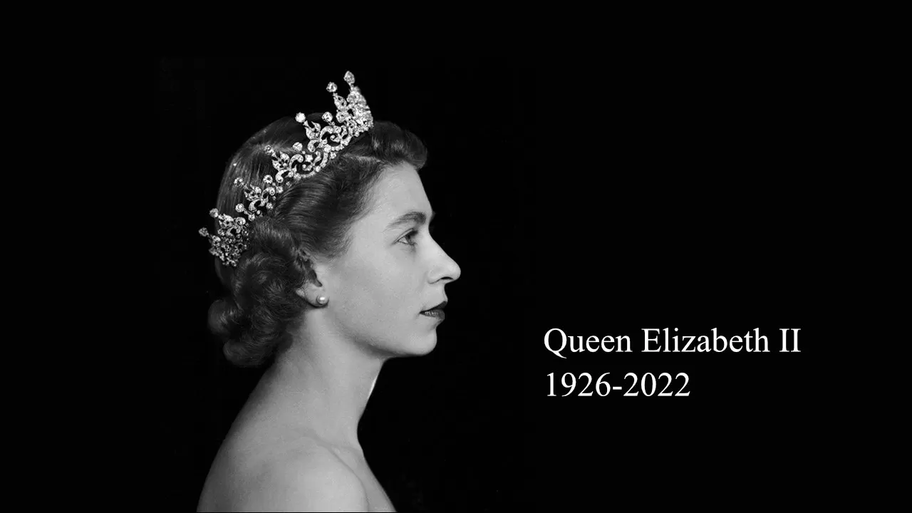 Photo of Queen Elizabeth II with dates 1926-2022